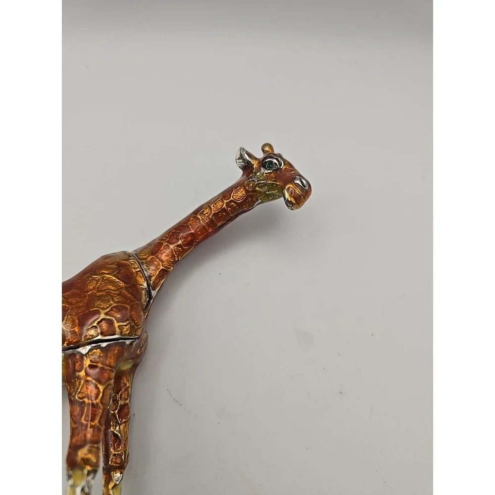 Beautiful Hinged Jeweled  Giraffe  Trinket Box  -  ‎ 5